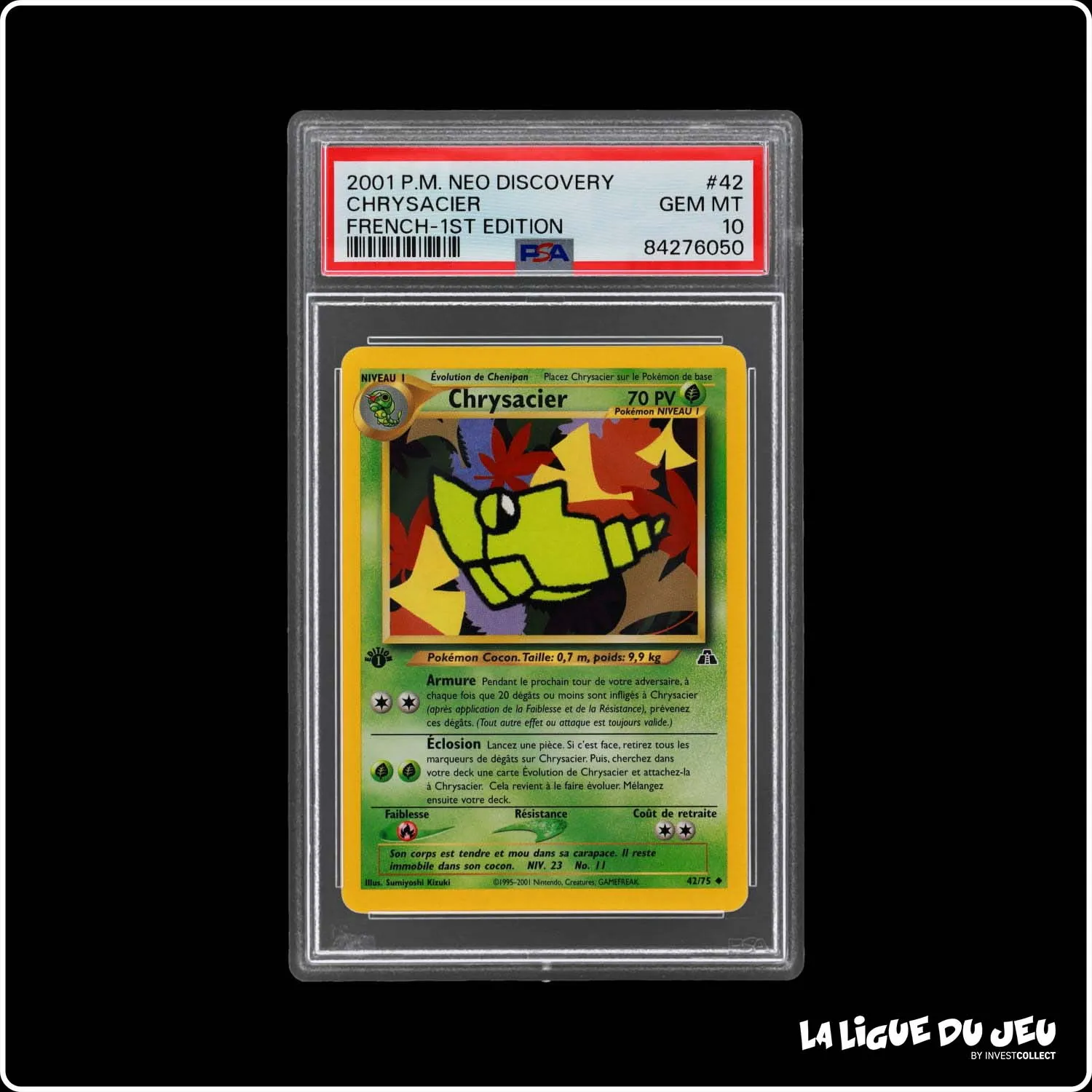 Peu Commune - Pokemon - Neo Discovery - Chrysacier - 42/75 - 1er édition - PSA 10 - Français