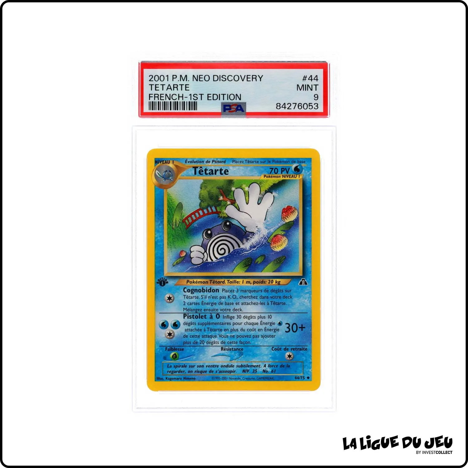 Peu Commune - Pokemon - Neo Discovery - Têtarte - 44/75 - 1er édition - PSA 9 - Français