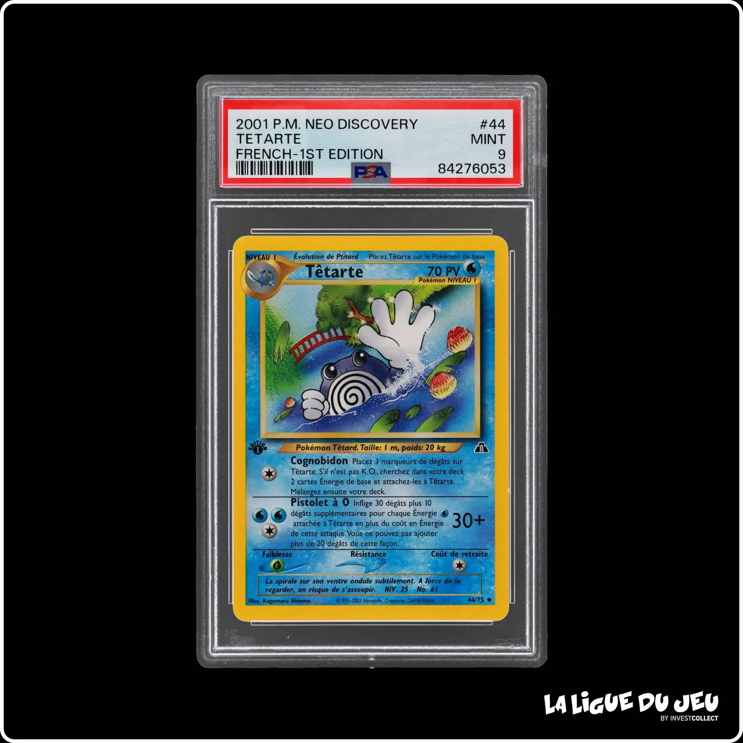 Peu Commune - Pokemon - Neo Discovery - Têtarte - 44/75 - 1er édition - PSA 9 - Français