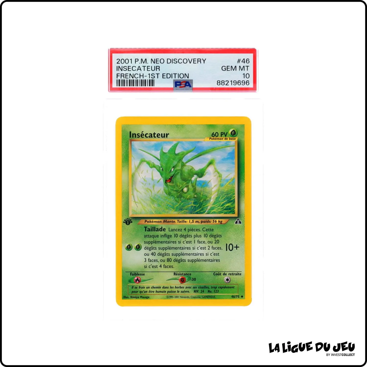 Peu Commune - Pokemon - Neo Discovery - Insécateur - 46/75 - 1er édition - PSA 10 - Français