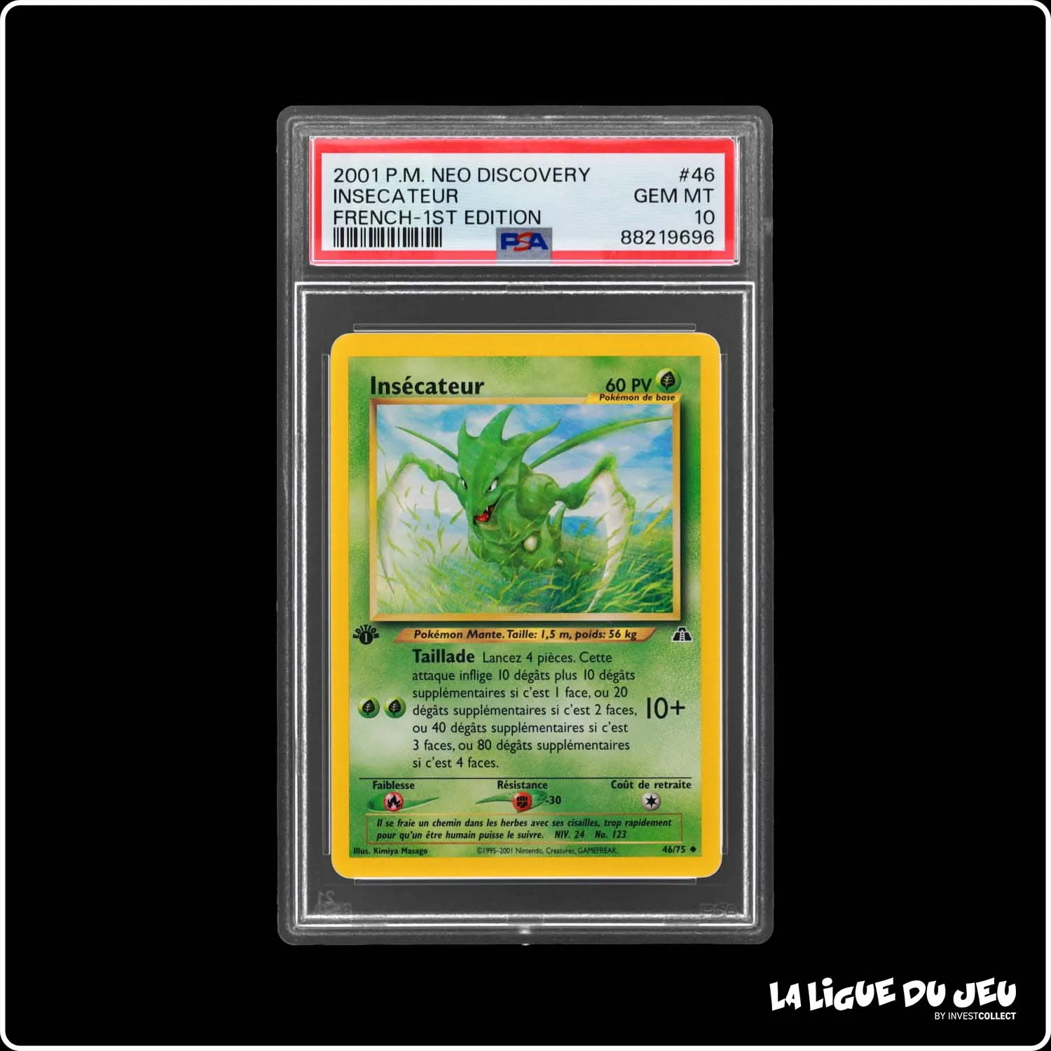 Peu Commune - Pokemon - Neo Discovery - Insécateur - 46/75 - 1er édition - PSA 10 - Français