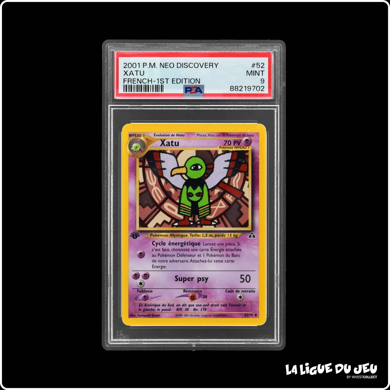 Peu Commune - Pokemon - Neo Discovery - Xatu - 52/75 - 1er édition - PSA 9 - Français