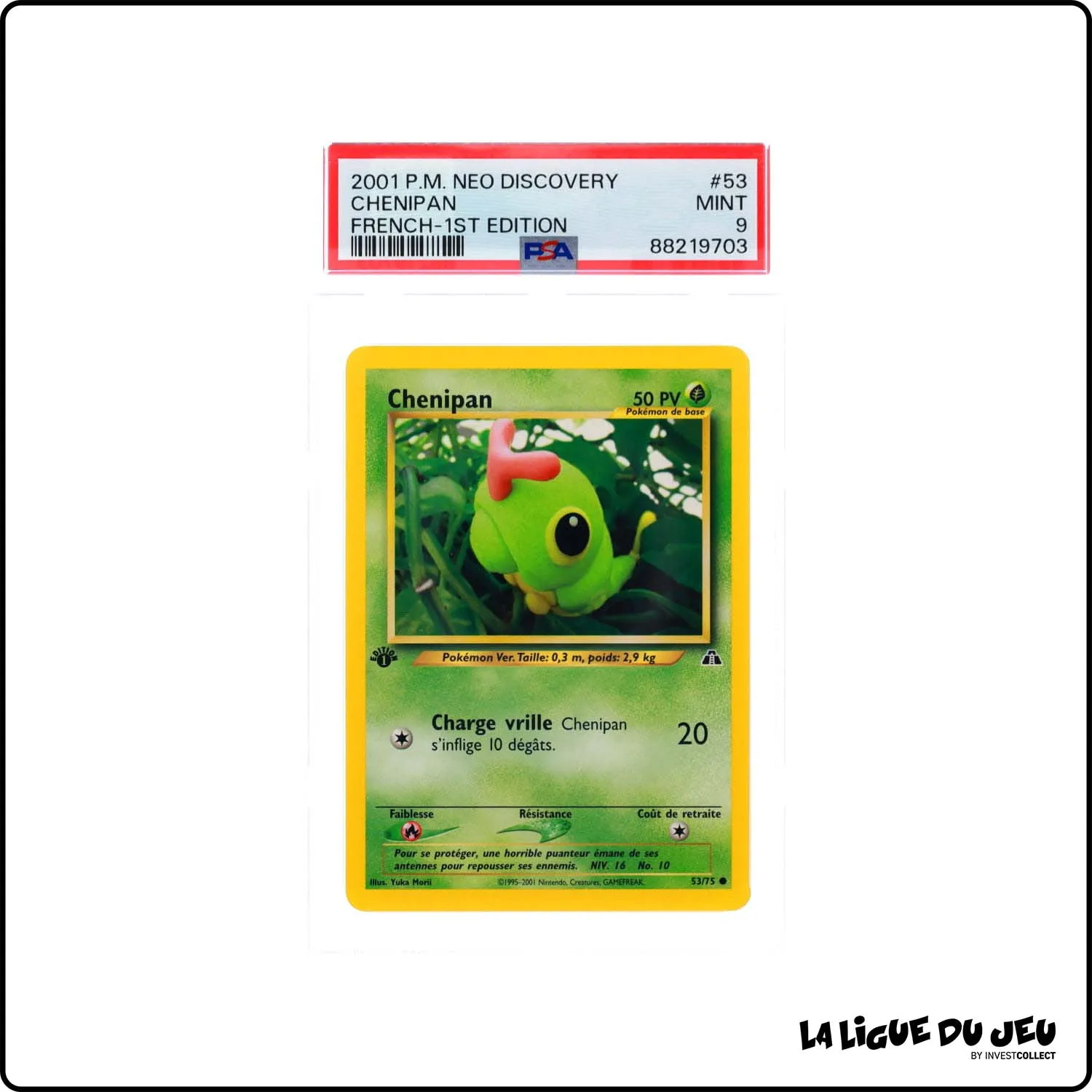 Commune - Pokemon - Neo Discovery - Chenipan - 53/75 - 1er édition - PSA 9 - Français