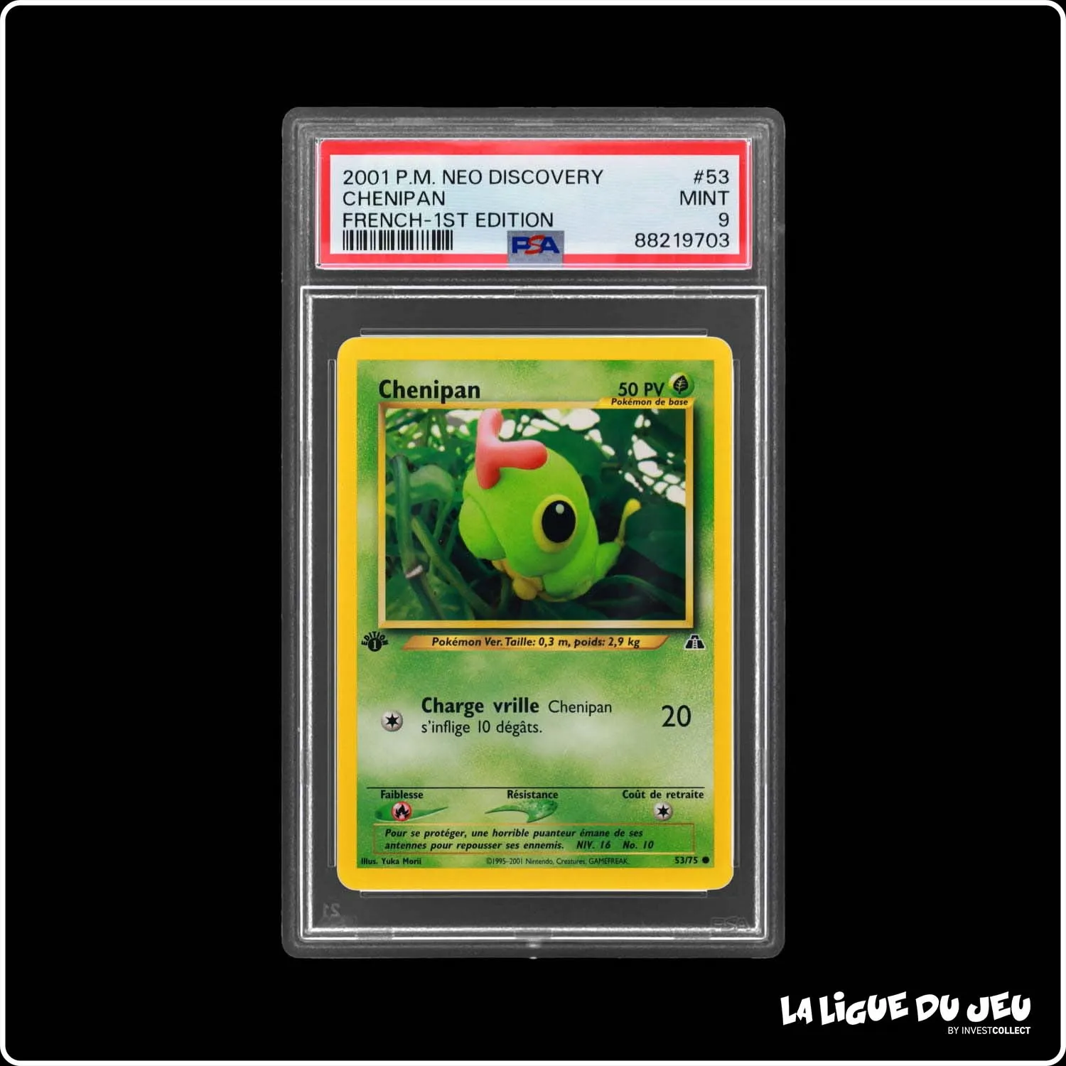 Commune - Pokemon - Neo Discovery - Chenipan - 53/75 - 1er édition - PSA 9 - Français