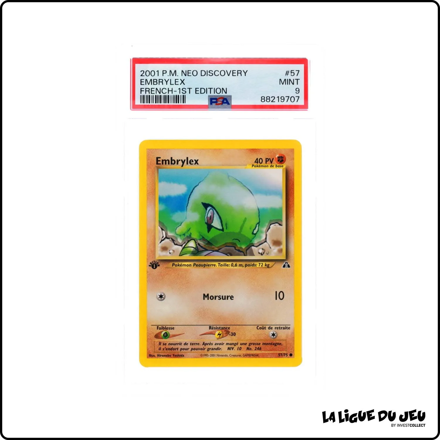 Commune - Pokemon - Neo Discovery - Embrylex - 57/75 - 1er édition - PSA 9 - Français