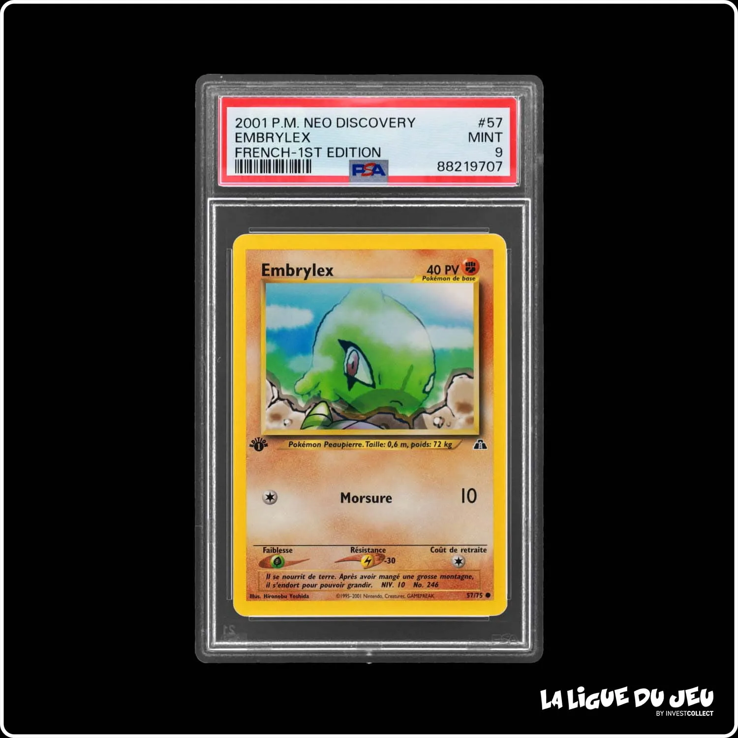 Commune - Pokemon - Neo Discovery - Embrylex - 57/75 - 1er édition - PSA 9 - Français