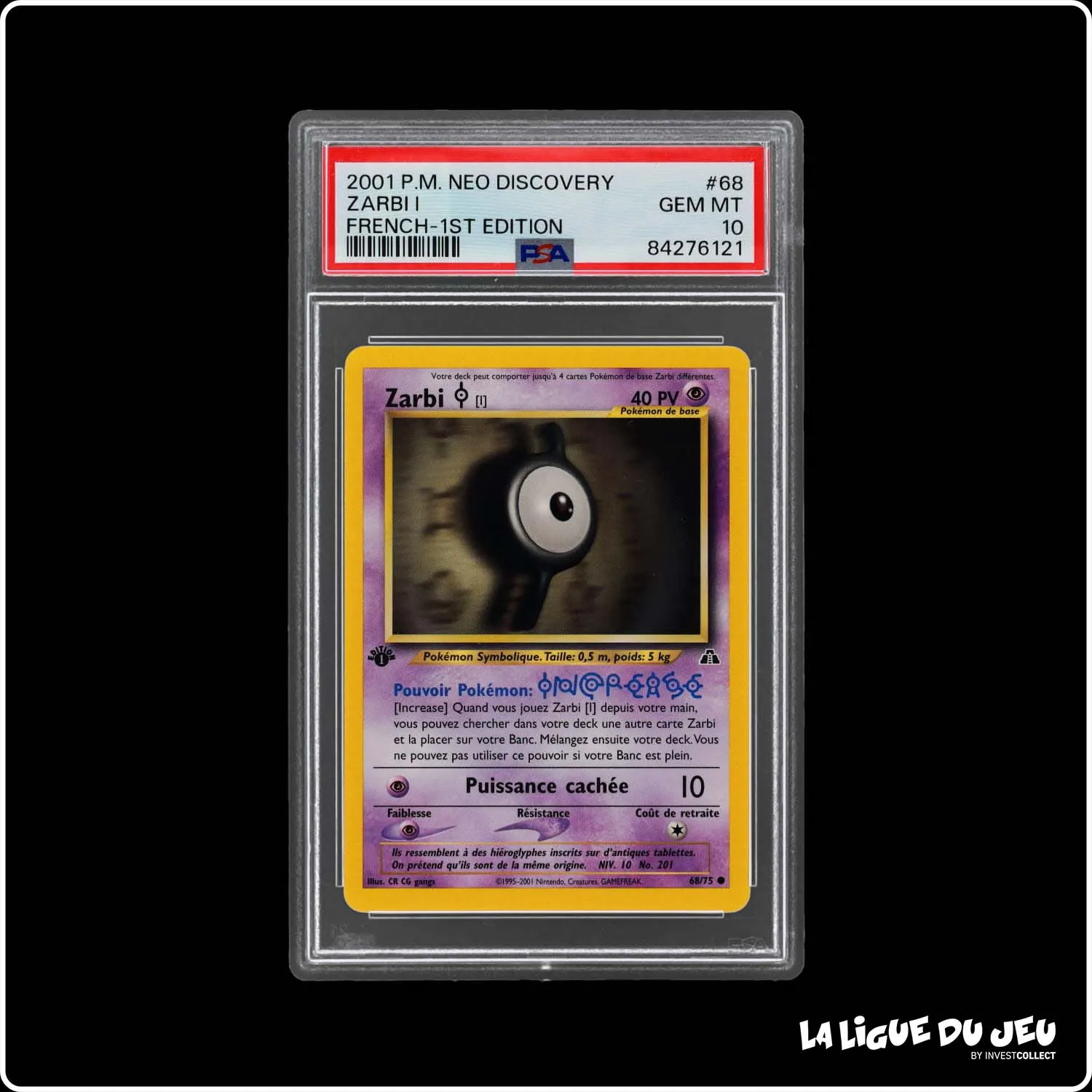 Commune - Pokemon - Neo Discovery - Zarbi I - 68/75 - 1er édition - PSA 10 - Français