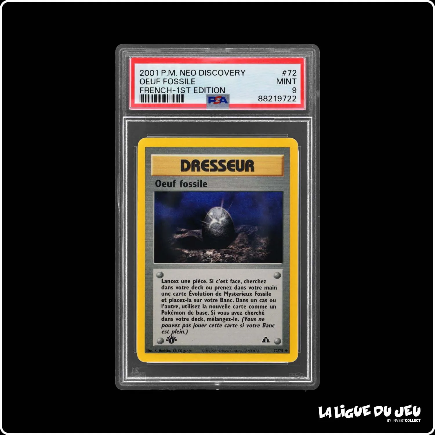 Peu Commune - Pokemon - Neo Discovery - Œuf Fossile - 72/75 - 1er édition - PSA 9 - Français