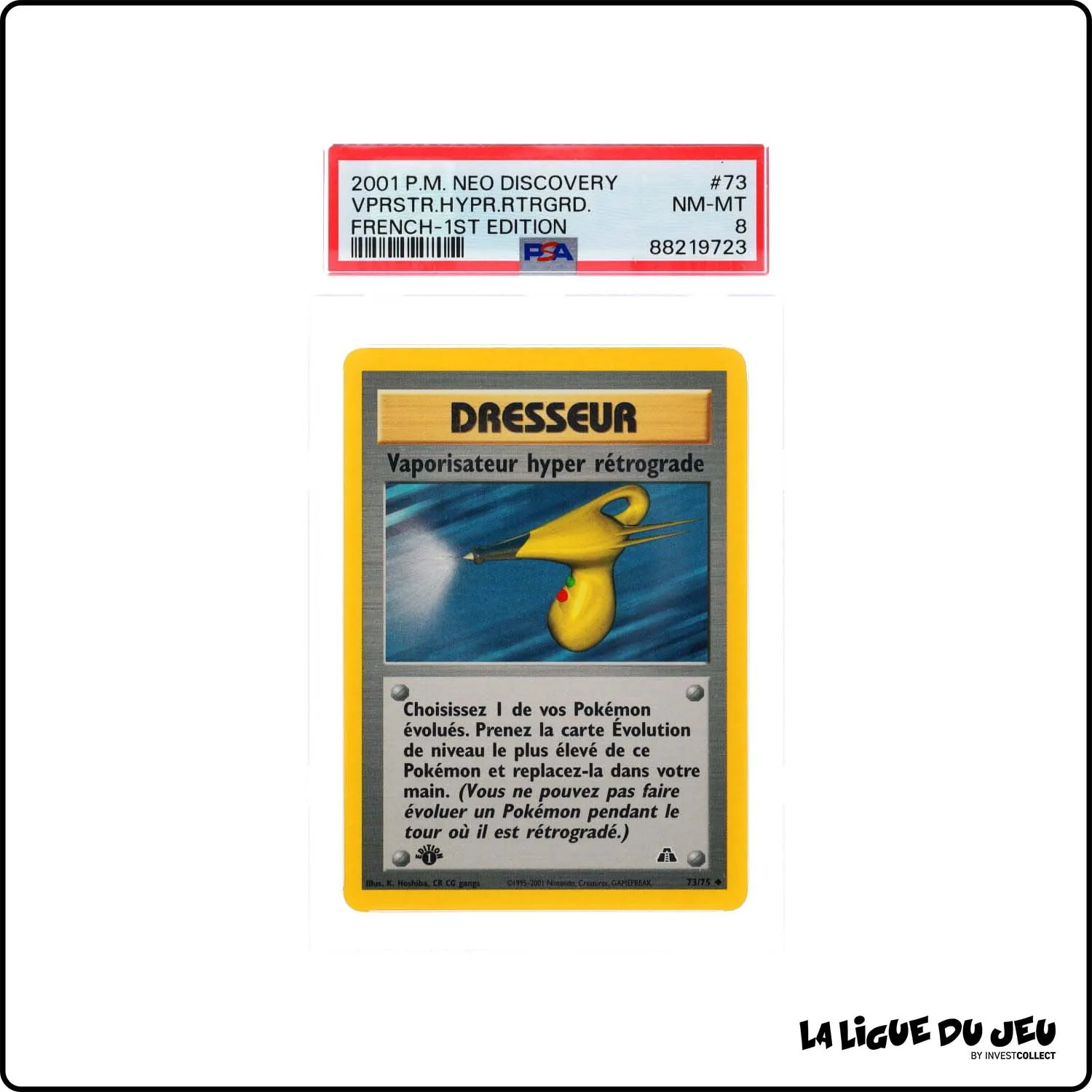 Peu Commune - Pokemon - Neo Discovery - Vaporisateur hyper rétrograde - 73/75 - 1er édition - PSA 8 - Français