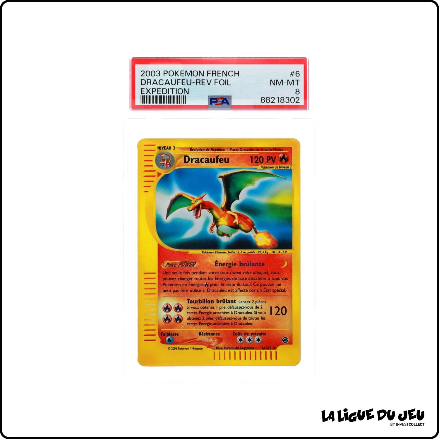 Reverse - Pokemon - Expedition - Dracaufeu - 6/165 - PSA 8 - Français