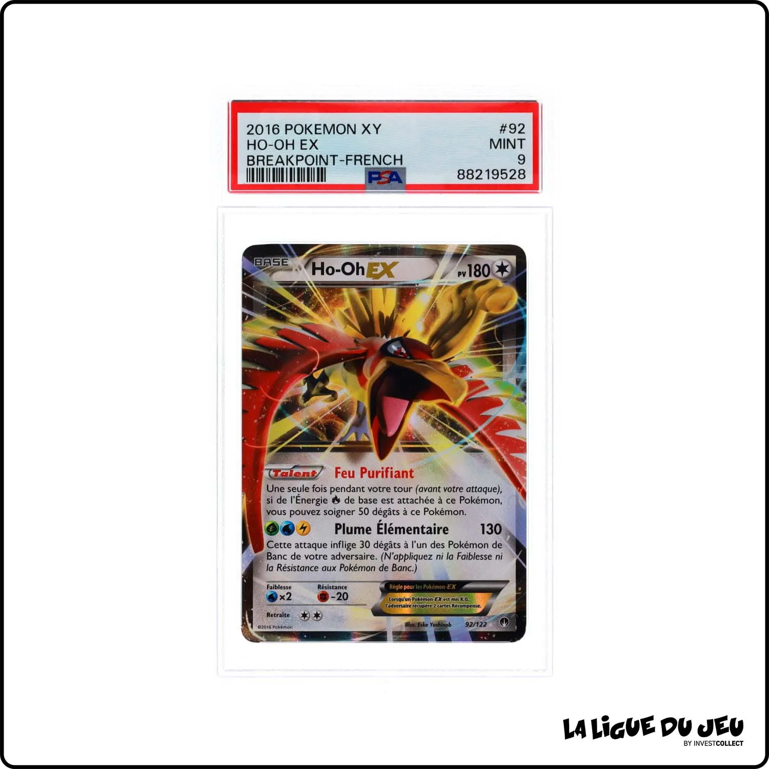 Ultra - Pokemon - Rupture Turbo - Ho-Oh Ex - 92/122 - PSA 9 - Français