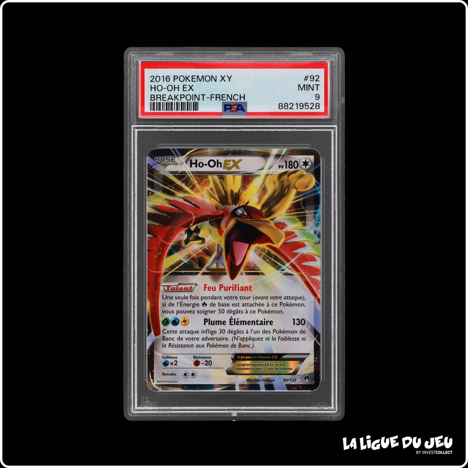 Ultra - Pokemon - Rupture Turbo - Ho-Oh Ex - 92/122 - PSA 9 - Français