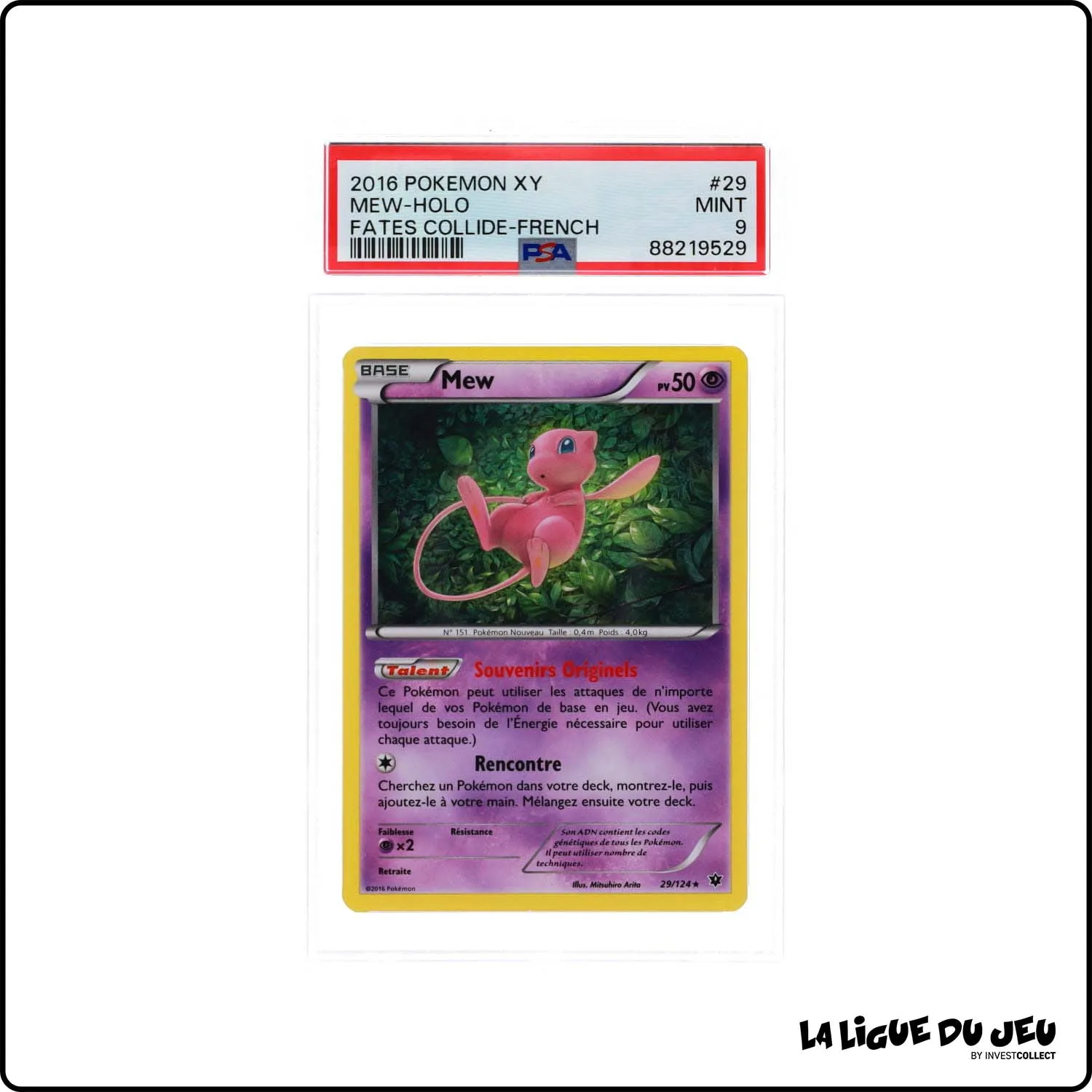 Holo - Pokemon - Impact des Destins - Mew - 29/124 - PSA 9 - Français