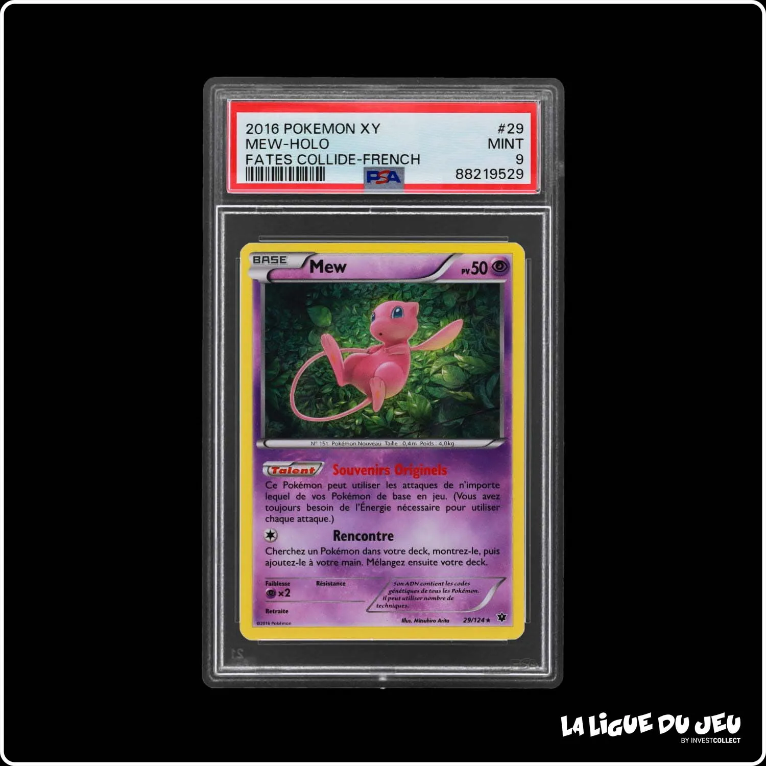 Holo - Pokemon - Impact des Destins - Mew - 29/124 - PSA 9 - Français