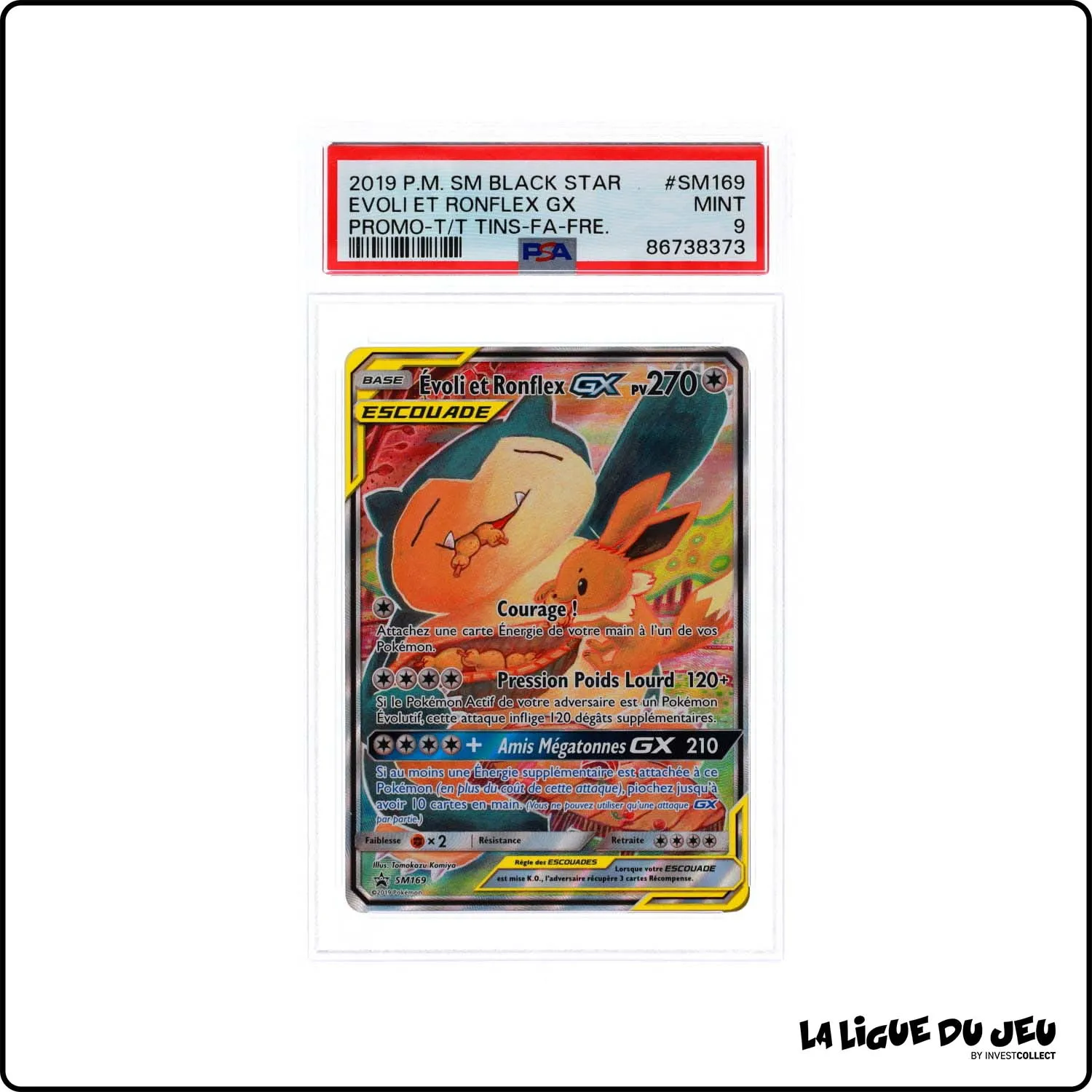 Promo - Pokemon - Soleil et Lune Promo - Évoli et Ronflex GX - SM169 - PSA 9 - Français