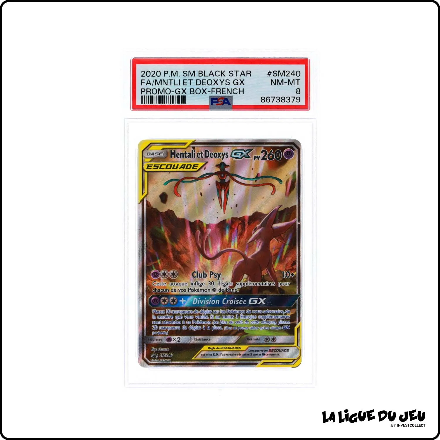 Promo - Pokemon - Soleil et Lune Promo - Mentali et Deoxys GX - SM240 - PSA 8 - Français