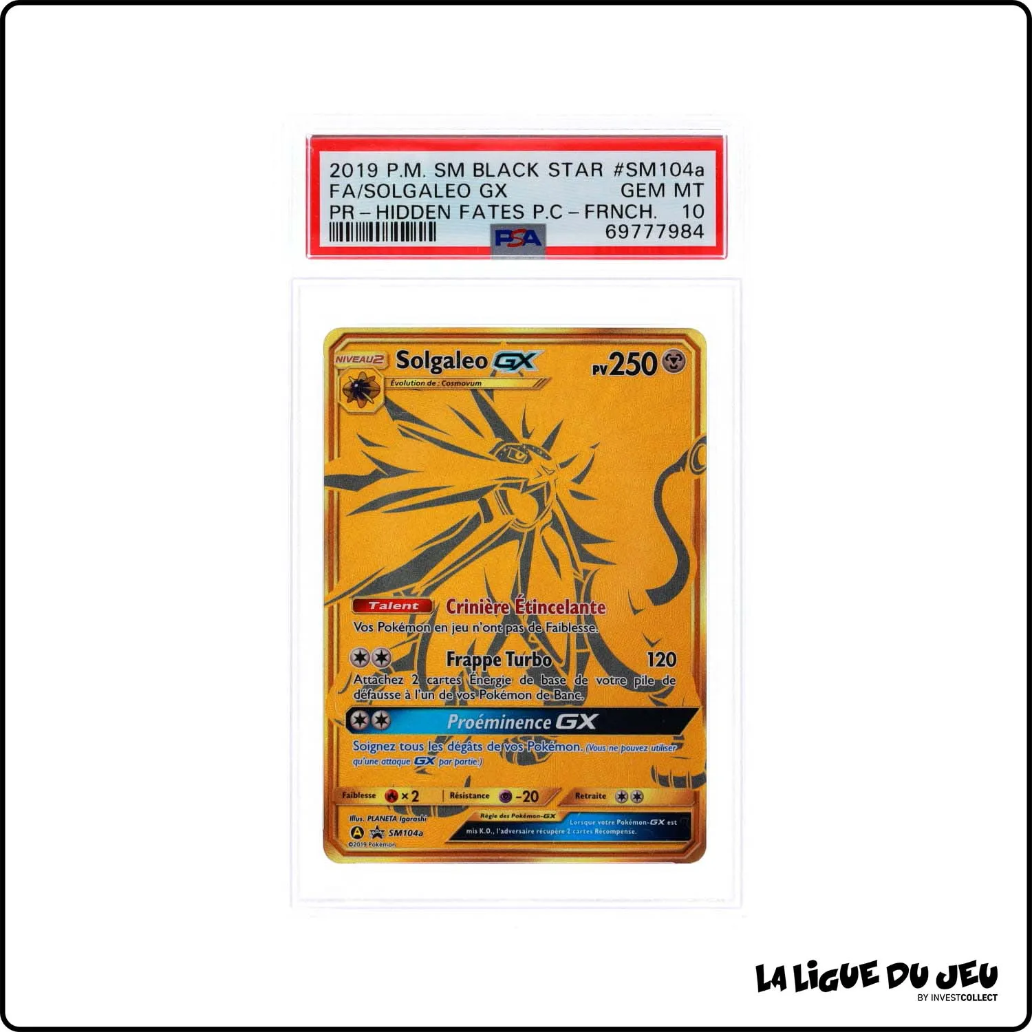 Promo - Pokemon - Soleil et Lune Promo - Solgaleo GX - SM104a - PSA 10 - Français