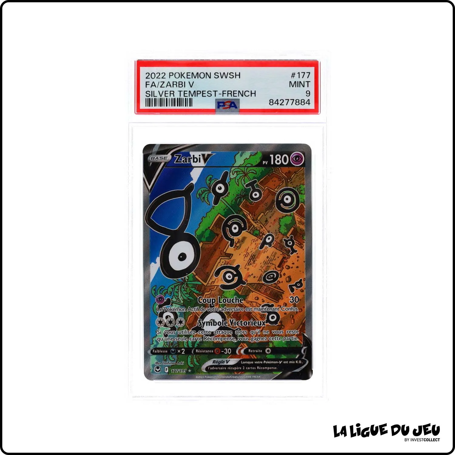 Ultra - Pokemon - Tempête Argentée - Zarbi V - 177/195 - PSA 9 - Français