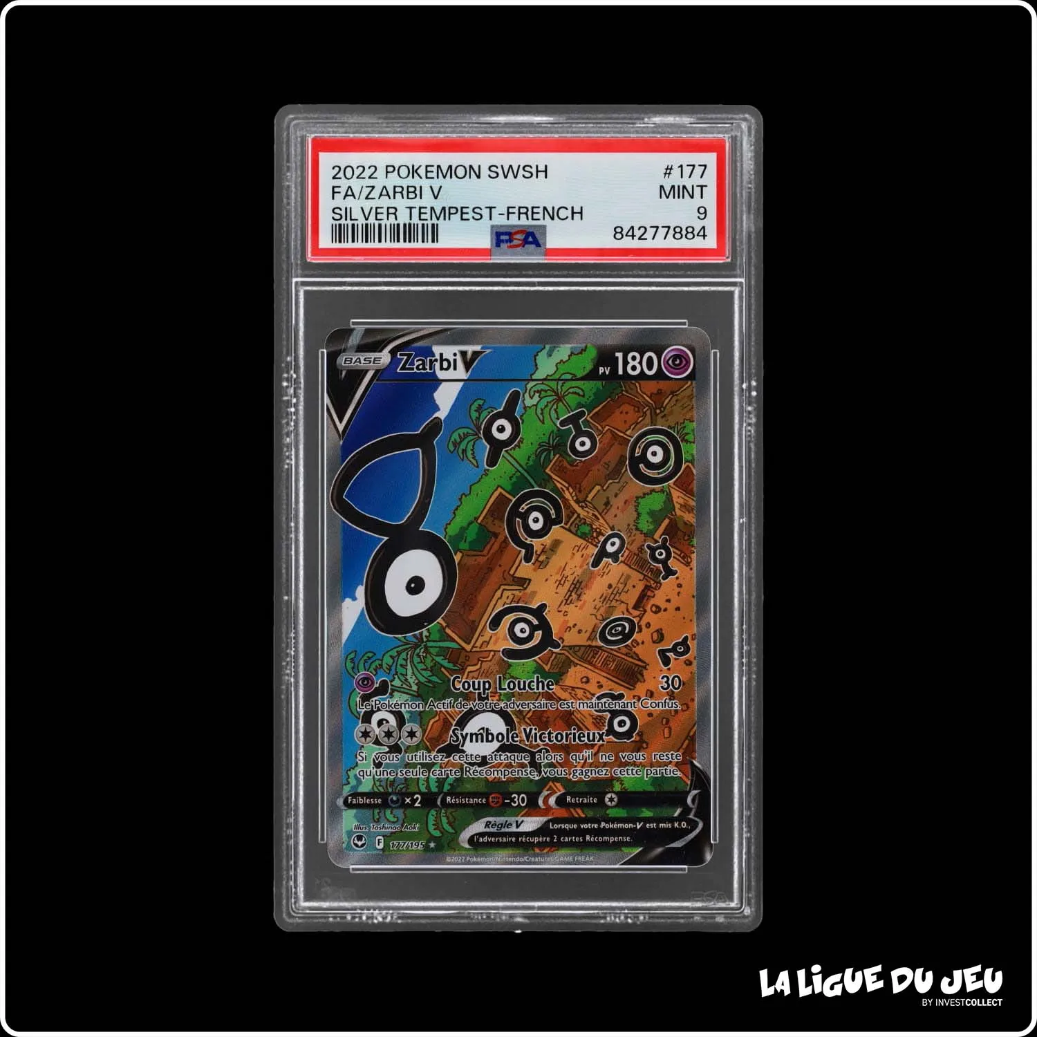 Ultra - Pokemon - Tempête Argentée - Zarbi V - 177/195 - PSA 9 - Français