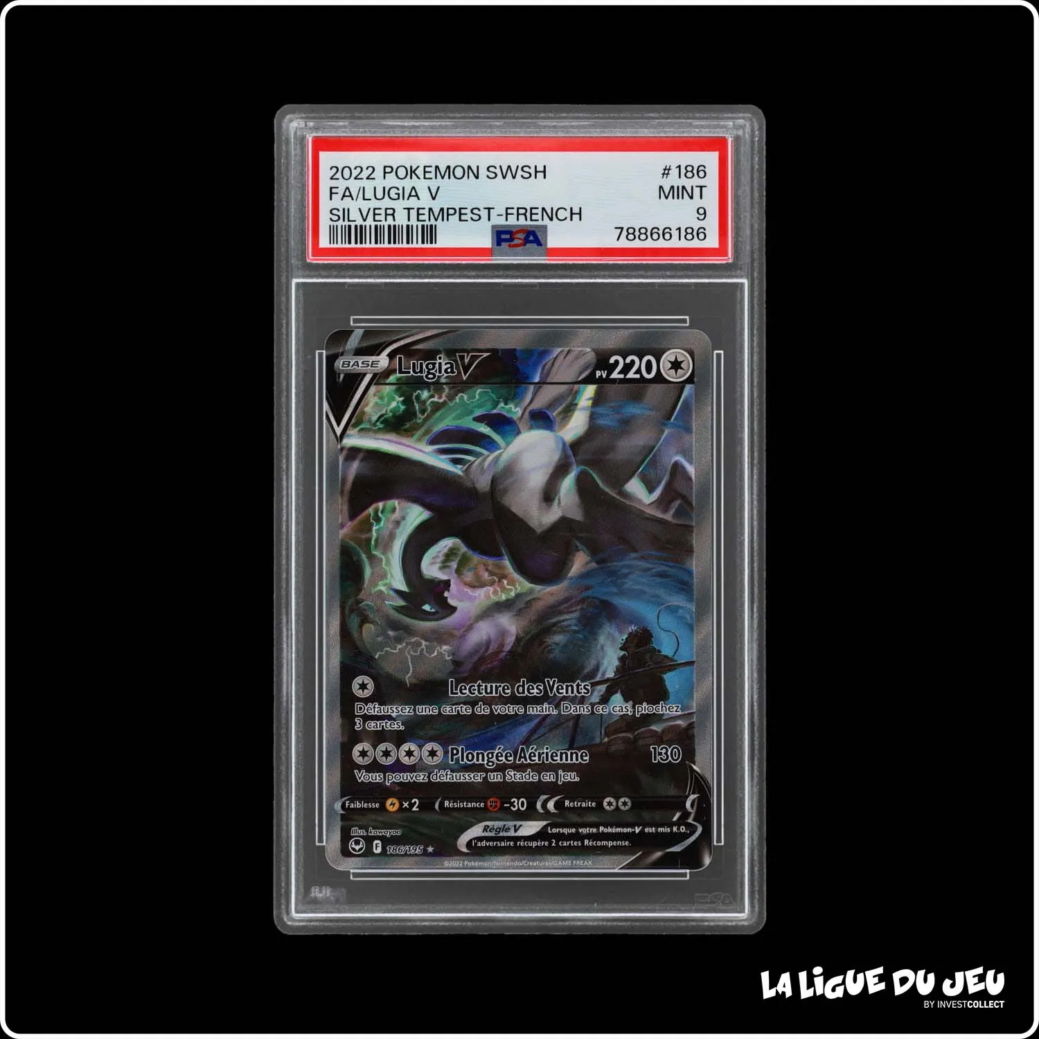 Ultra - Pokemon - Tempête Argentée - Lugia V - 186/195 - PSA 9 - Français