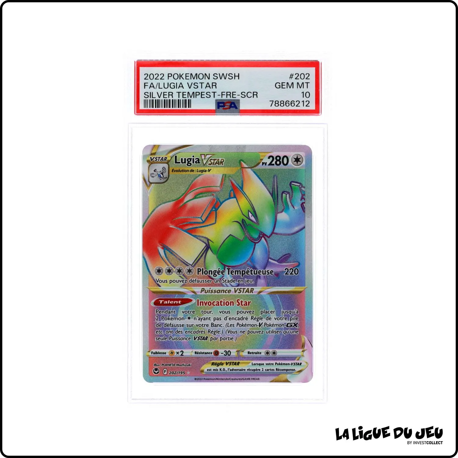 Secrète - Pokemon - Tempête Argentée - Lugia Vstar - 202/195 - PSA 10 - Français