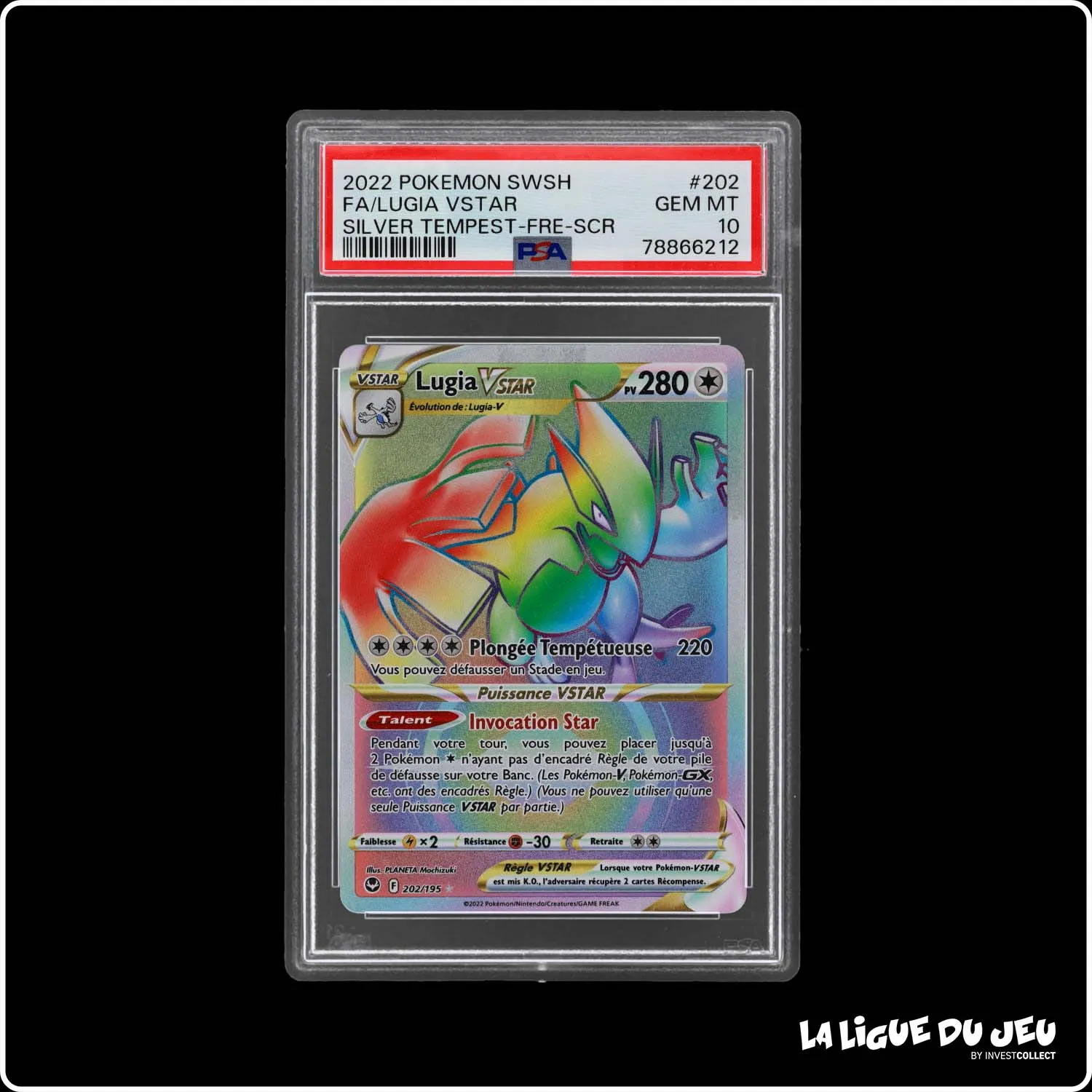 Secrète - Pokemon - Tempête Argentée - Lugia Vstar - 202/195 - PSA 10 - Français