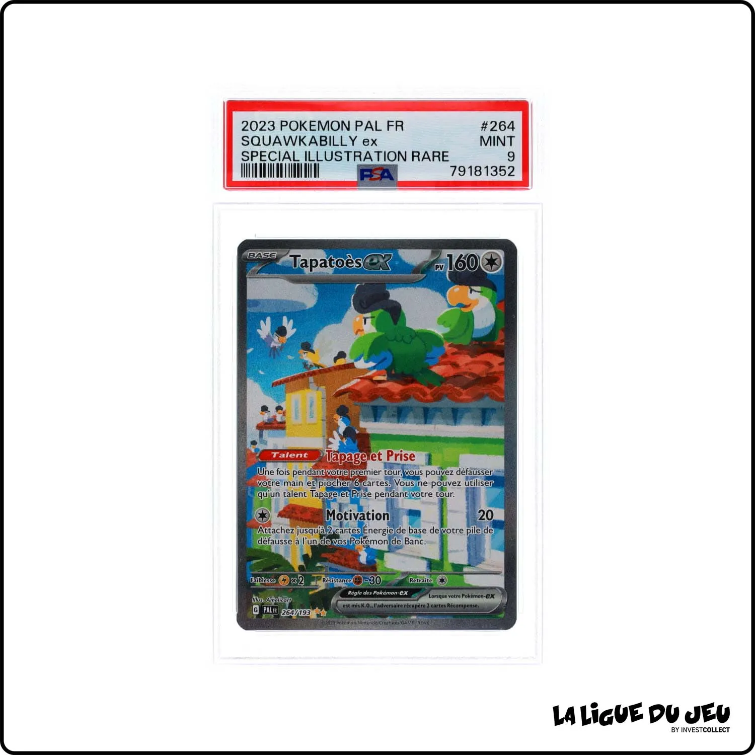 ISR - Pokemon - Évolutions à Paldea - Tapatoès EX - 264/193 - PSA 9 - Français