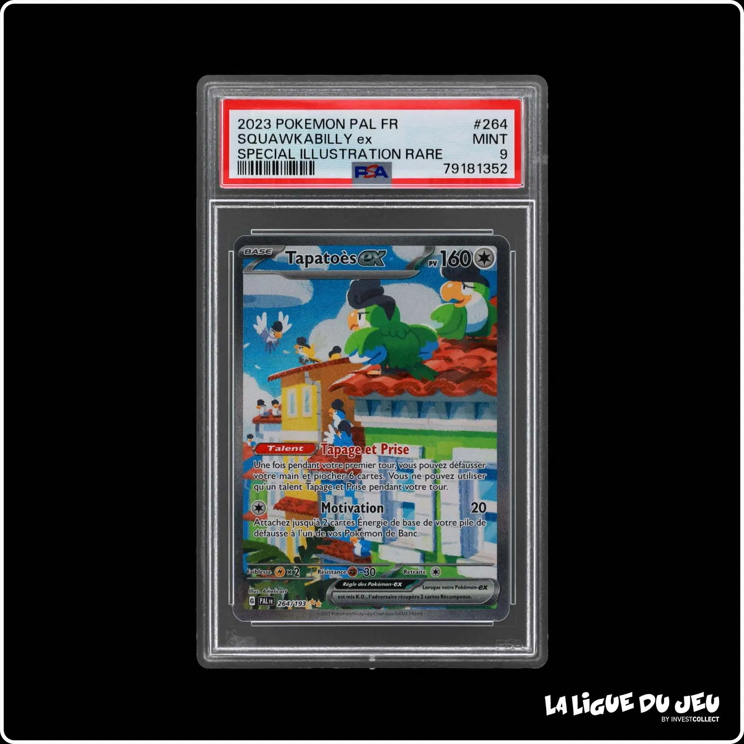 ISR - Pokemon - Évolutions à Paldea - Tapatoès EX - 264/193 - PSA 9 - Français