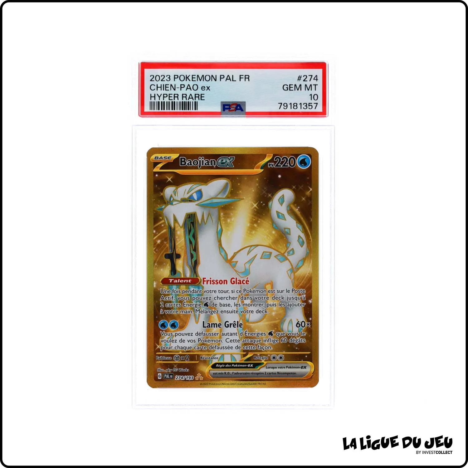 Secrète - Pokemon - Évolutions à Paldea - Baojian EX - 274/193 - PSA 10 - Français