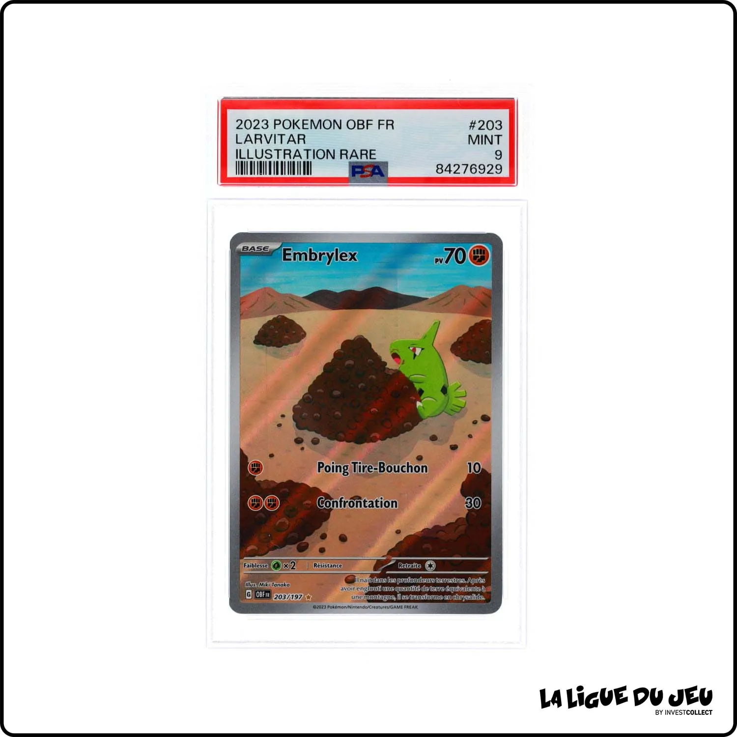 IR - Pokemon - Flammes Obsidiennes - Embrylex - 203/197 - PSA 9 - Français