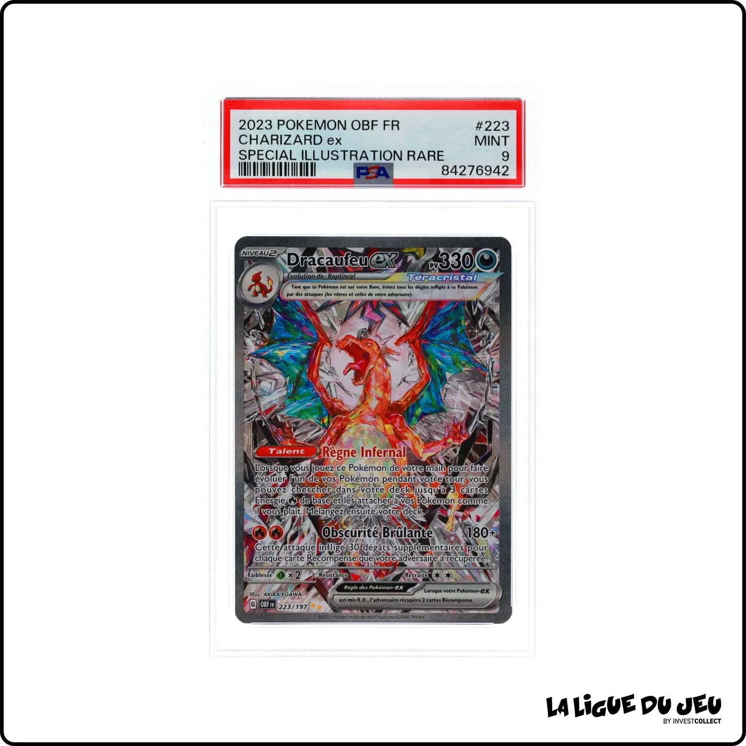 ISR - Pokemon - Flammes Obsidiennes - Dracaufeu EX - 223/197 - PSA 9 - Français