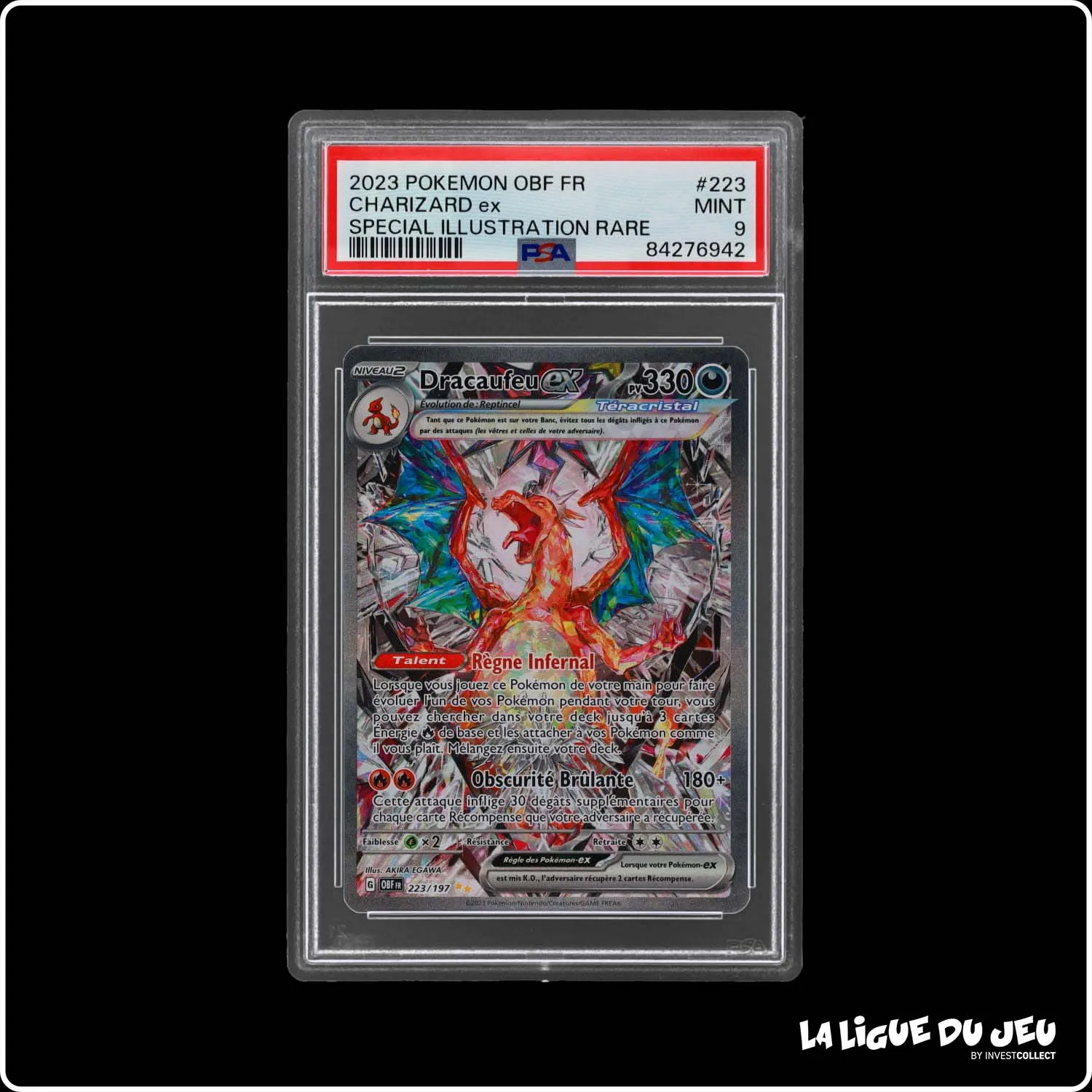 ISR - Pokemon - Flammes Obsidiennes - Dracaufeu EX - 223/197 - PSA 9 - Français