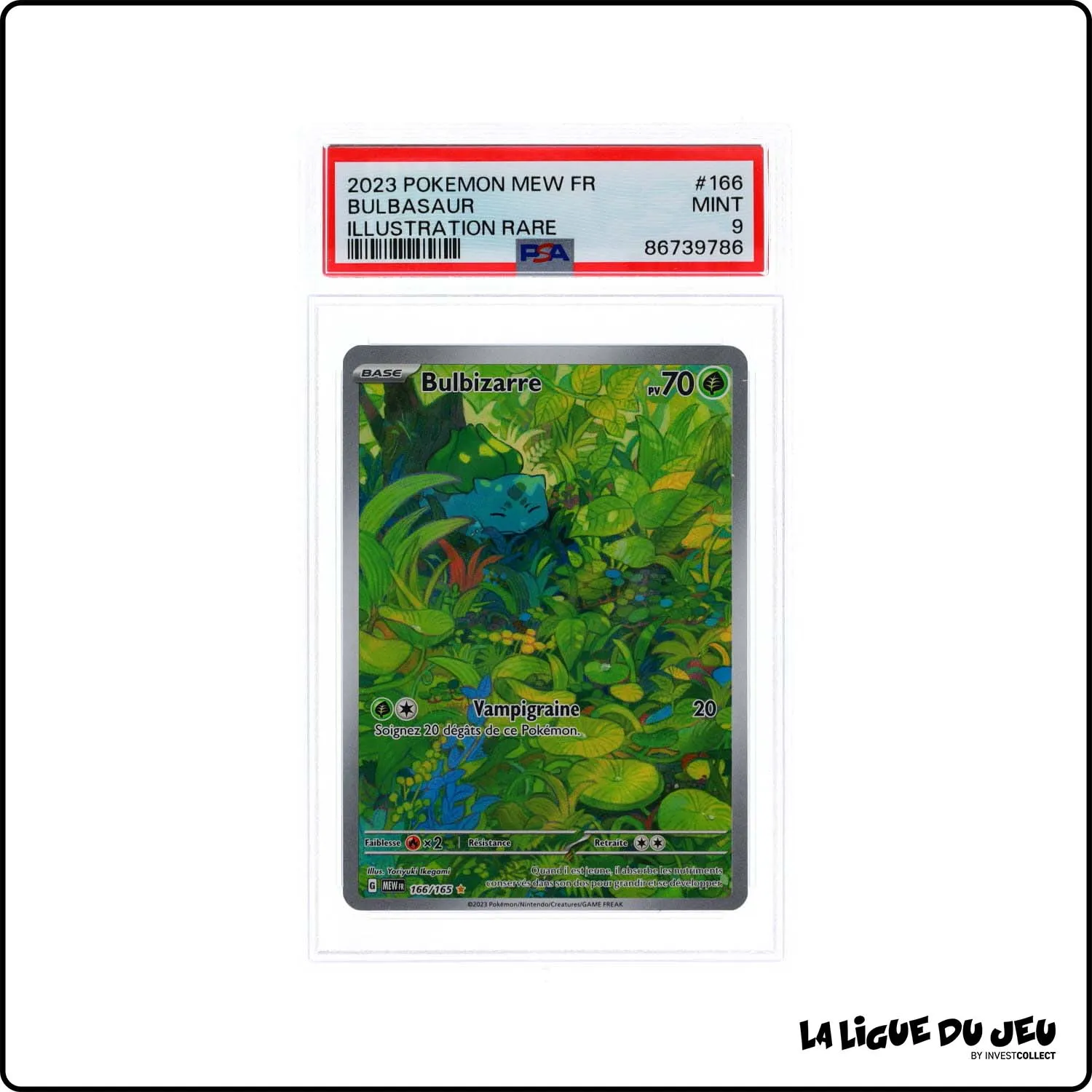 IR - Pokemon - 151 - Bulbizarre - 166/165 - PSA 9 - Français