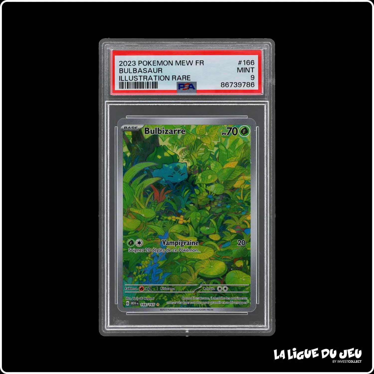 IR - Pokemon - 151 - Bulbizarre - 166/165 - PSA 9 - Français