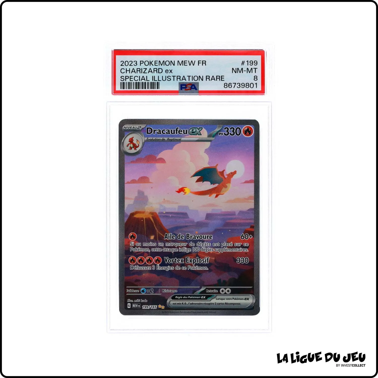 ISR - Pokemon - 151 - Dracaufeu EX - 199/165 - PSA 8 - Français