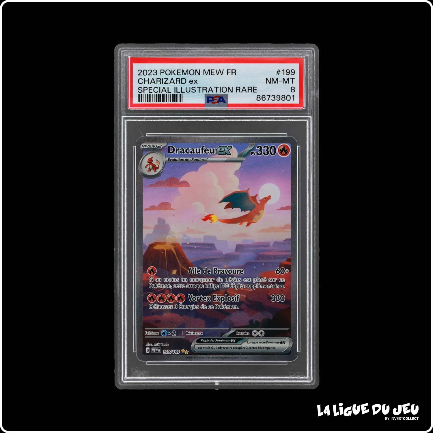 ISR - Pokemon - 151 - Dracaufeu EX - 199/165 - PSA 8 - Français