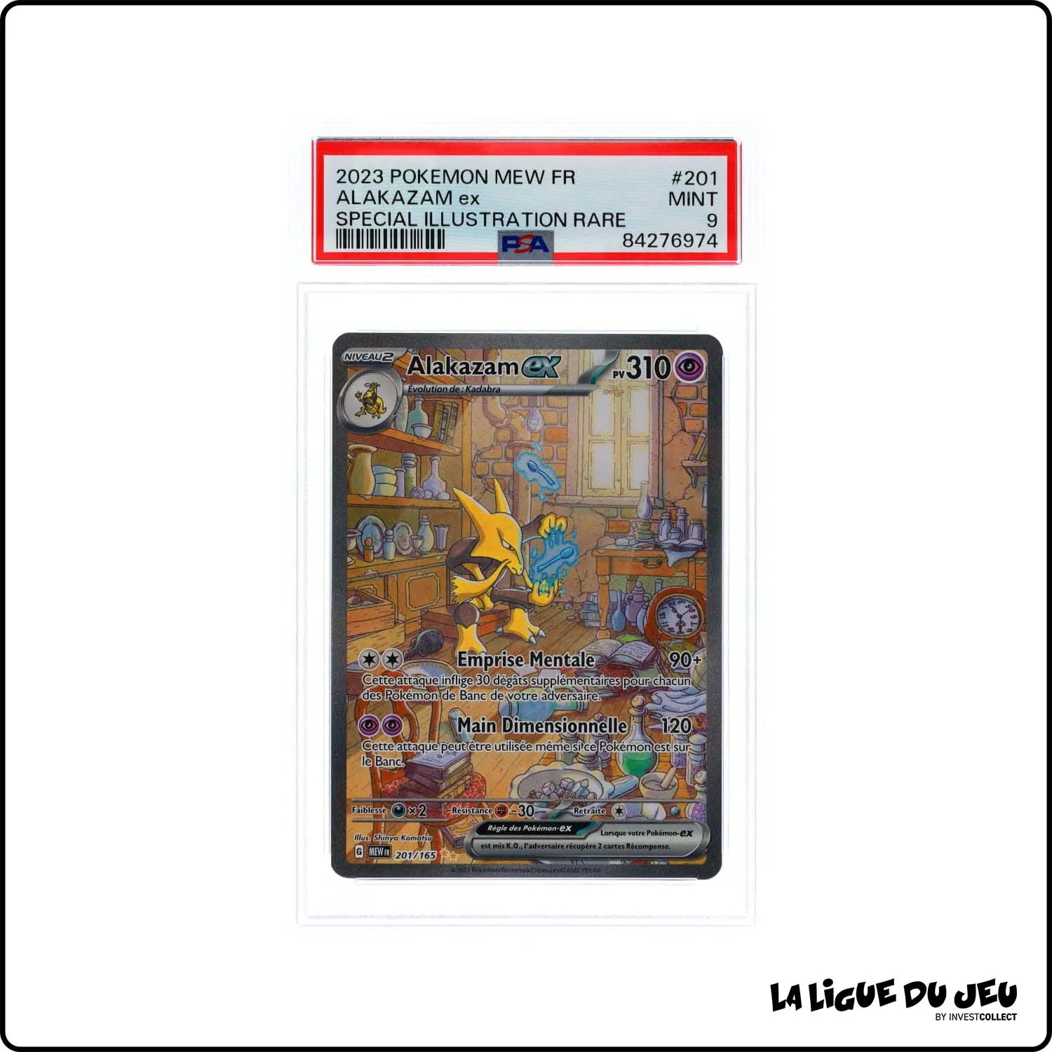 ISR - Pokemon - 151 - Alakazam EX - 201/165 - PSA 9 - Français