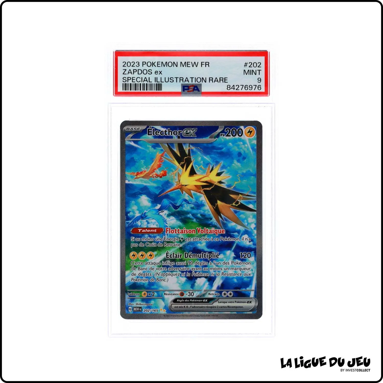 ISR - Pokemon - 151 - Électhor EX - 202/165 - PSA 9 - Français