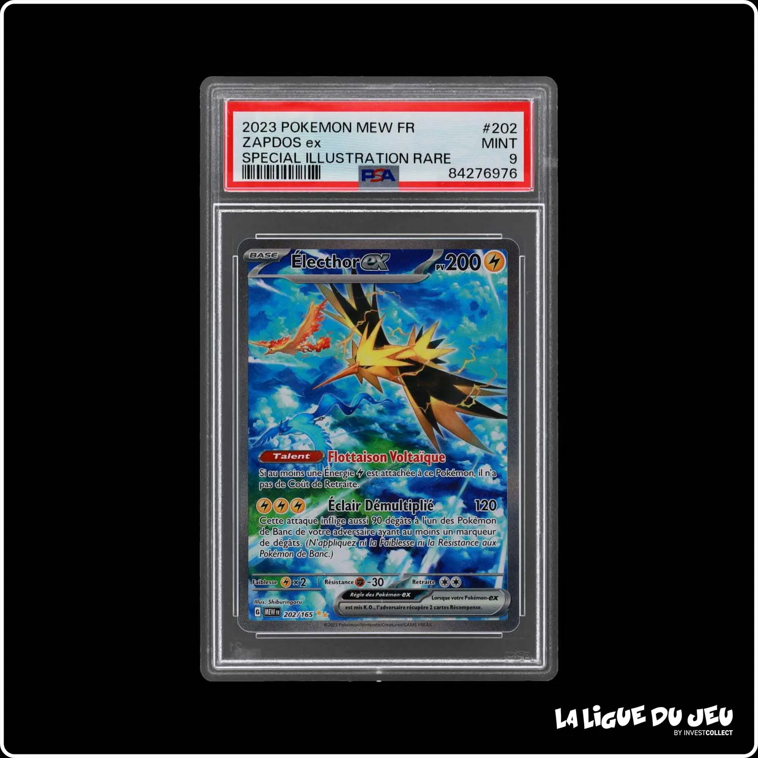 ISR - Pokemon - 151 - Électhor EX - 202/165 - PSA 9 - Français