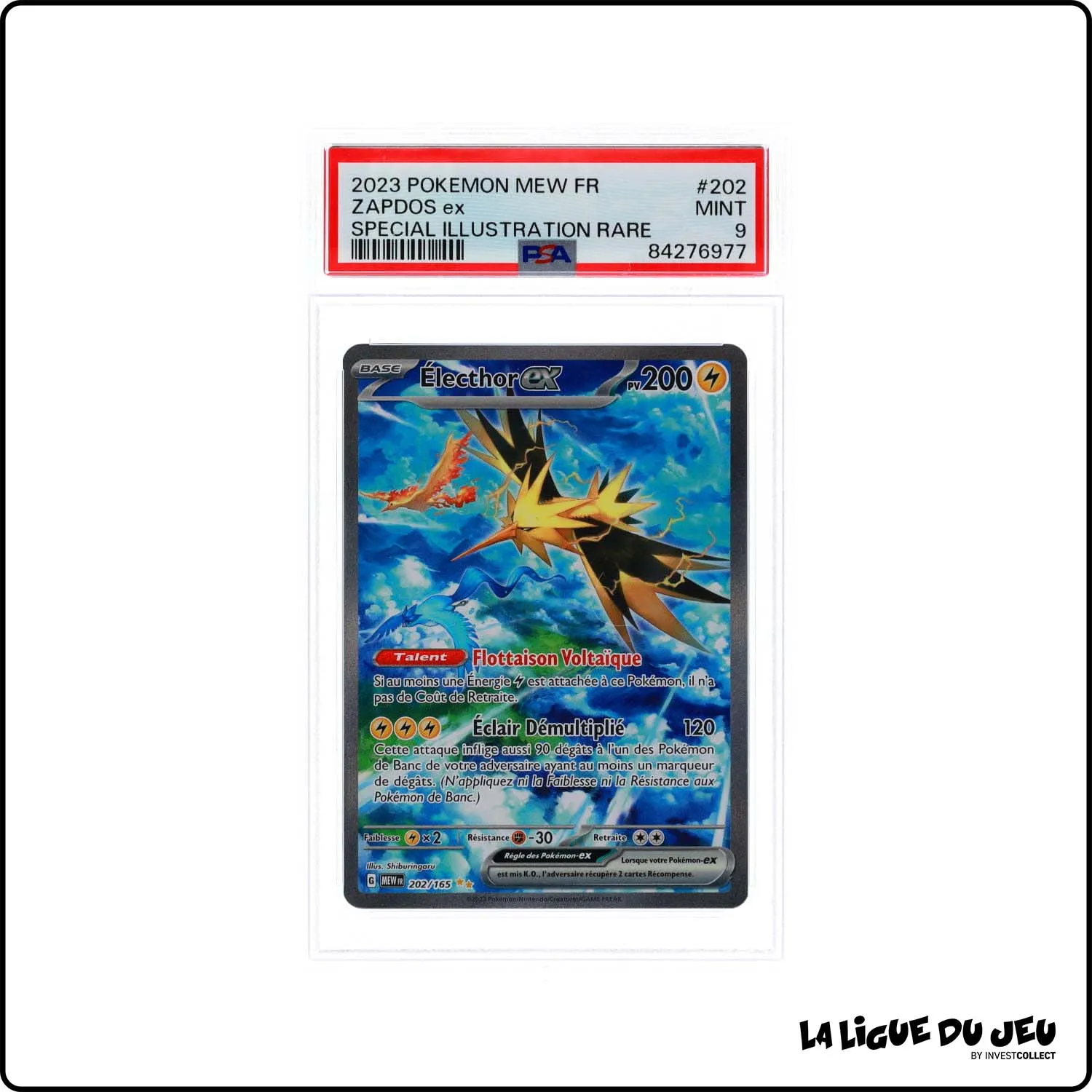 ISR - Pokemon - 151 - Électhor EX - 202/165 - PSA 9 - Français