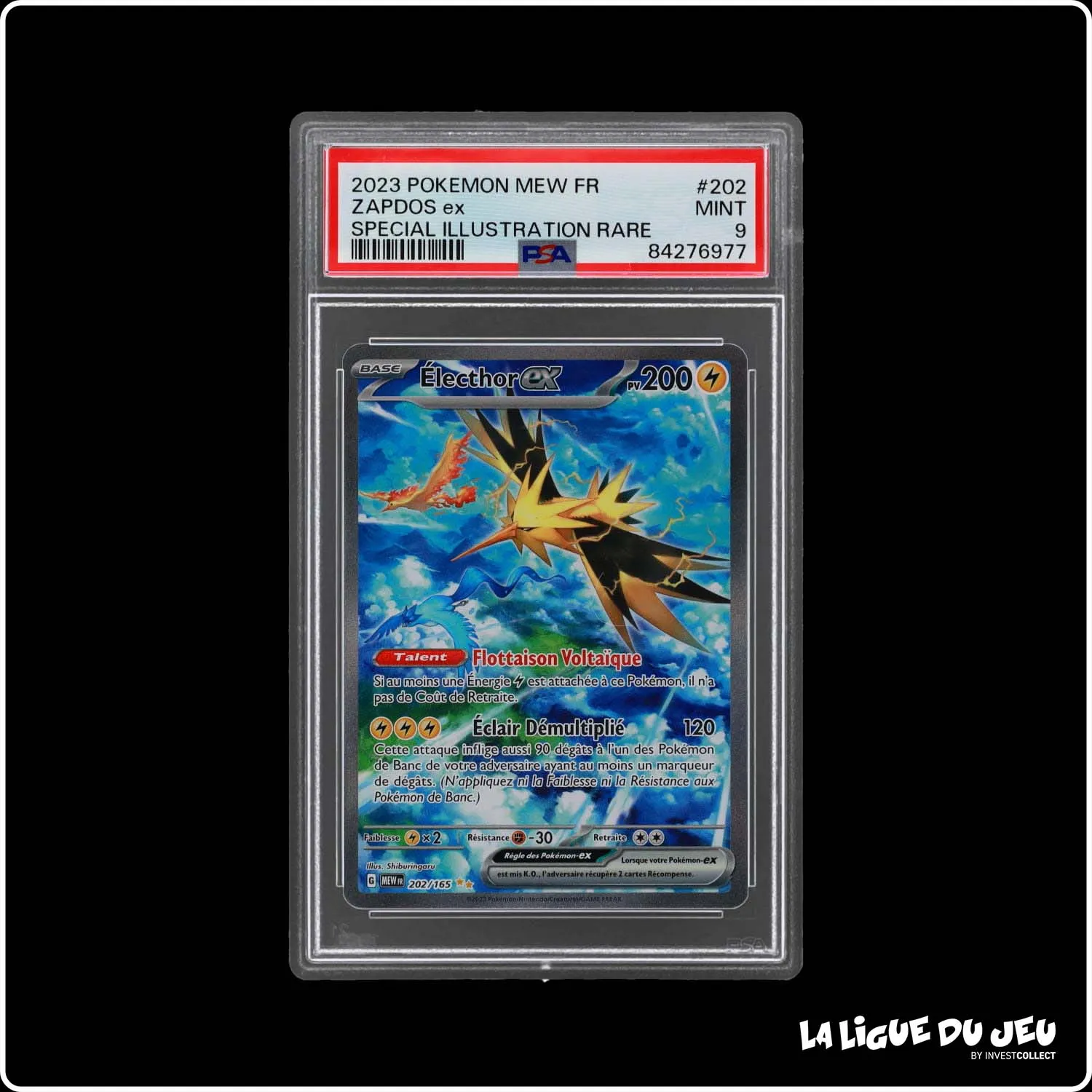 ISR - Pokemon - 151 - Électhor EX - 202/165 - PSA 9 - Français