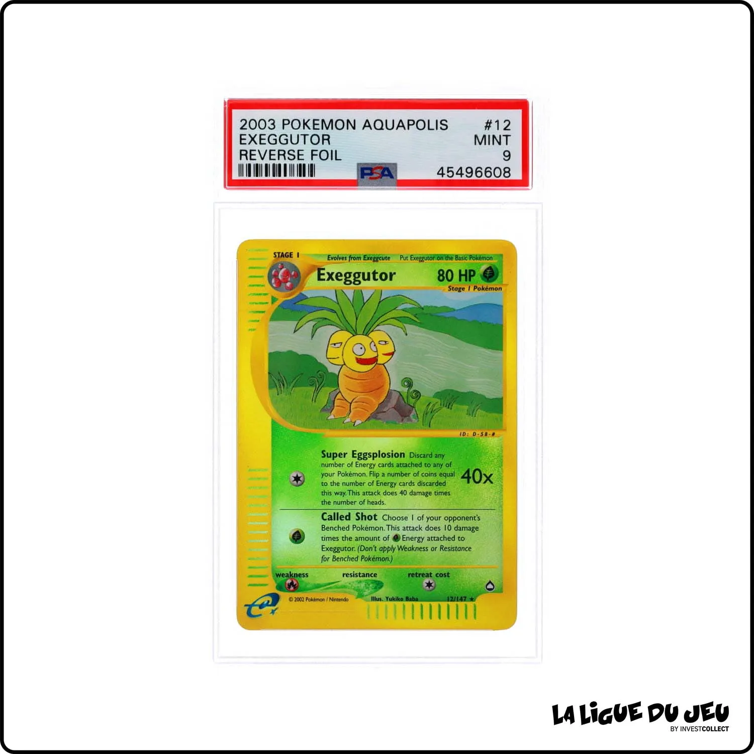 Reverse - Pokemon - Aquapolis - Exeggutor - 12/147 - PSA 9 - Anglais