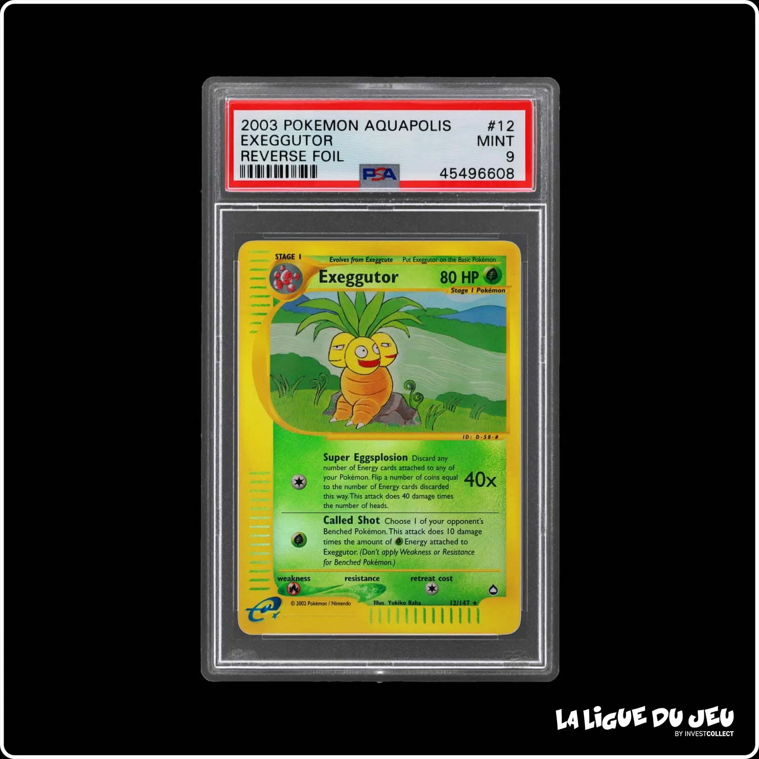 Reverse - Pokemon - Aquapolis - Exeggutor - 12/147 - PSA 9 - Anglais