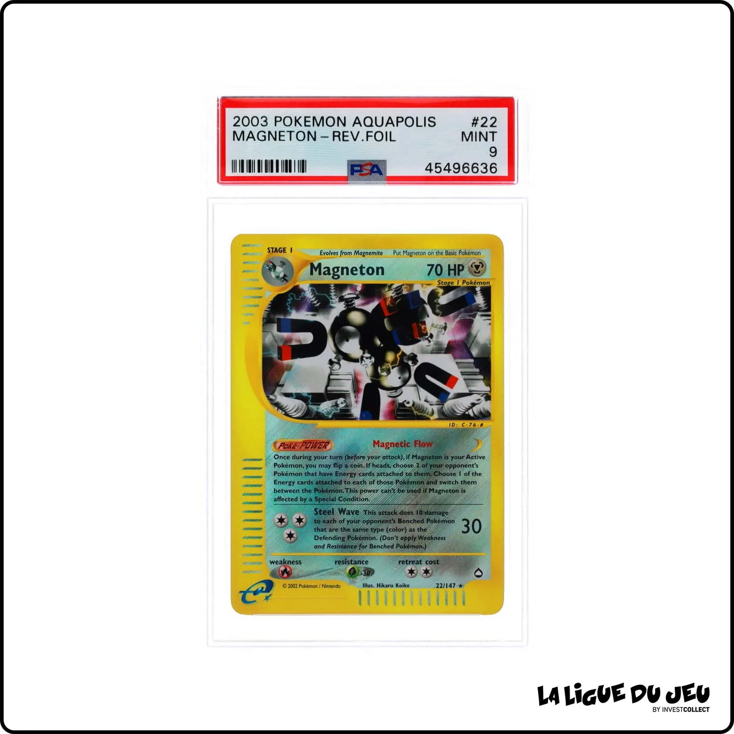 Reverse - Pokemon - Aquapolis - Magneton - 22/147 - PSA 9 - Anglais