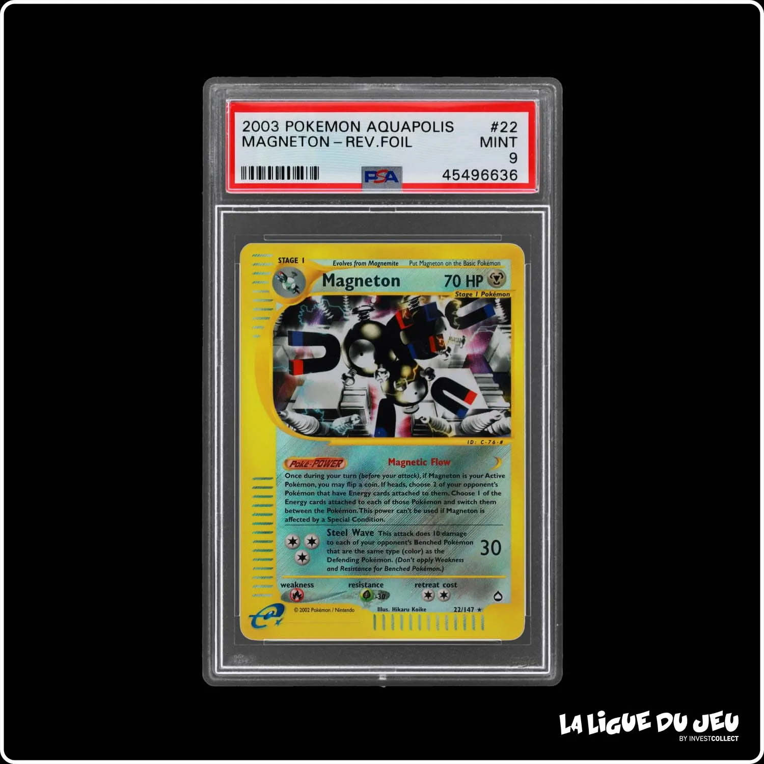 Reverse - Pokemon - Aquapolis - Magneton - 22/147 - PSA 9 - Anglais