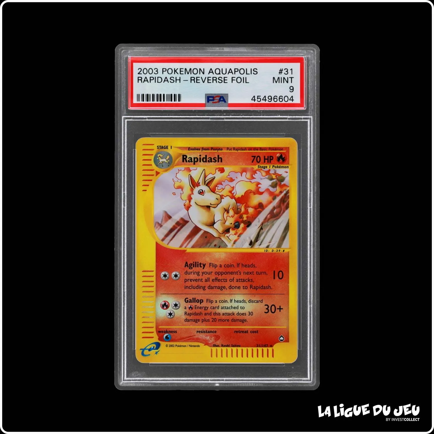 Reverse - Pokemon - Aquapolis - Rapidash - 31/147 - PSA 9 - Anglais