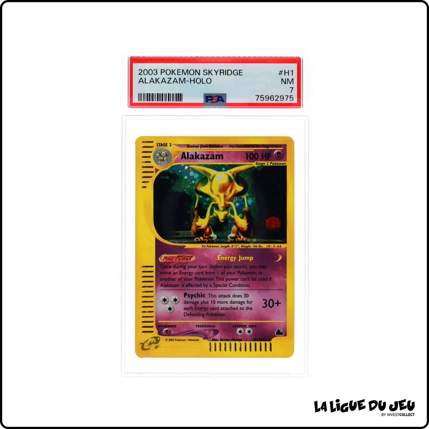 Holo - Pokemon - Skyridge - Alakazam - H1/H32 - PSA 7 - Anglais