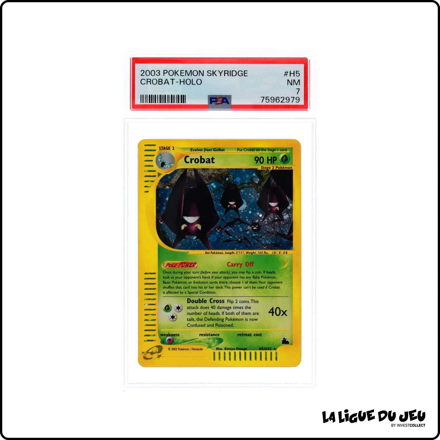 Holo - Pokemon - Skyridge - Crobat - H5/H32 - PSA 7 - Anglais