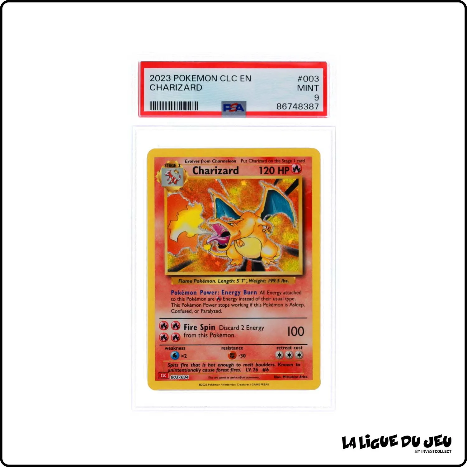 Holo - Pokemon - Classic Deck Charizard - Charizard - 003/034 - PSA 9 - Anglais