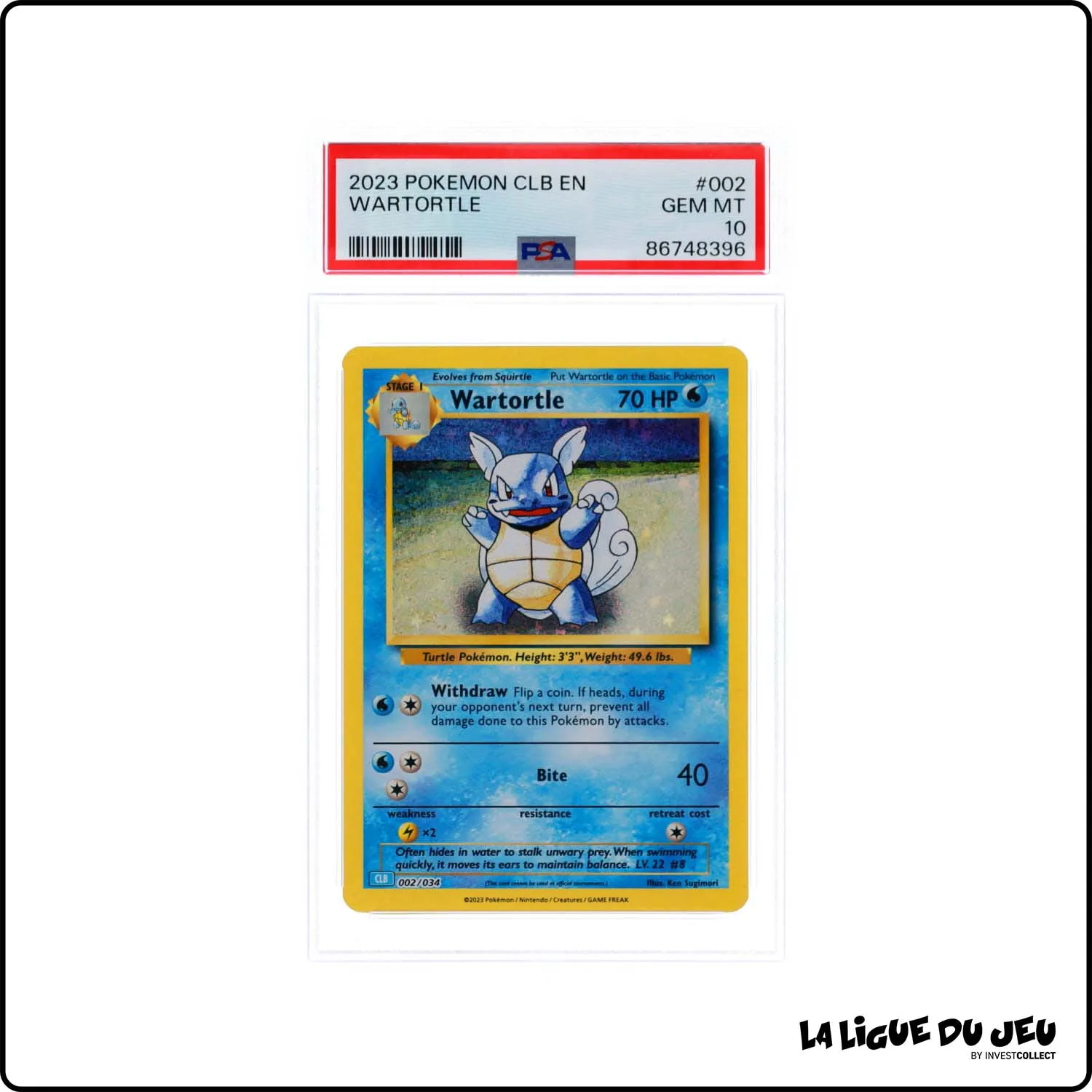 Holo - Pokemon - Classic Deck Blastoise - Wartortle - 002/034 - PSA 10 - Anglais